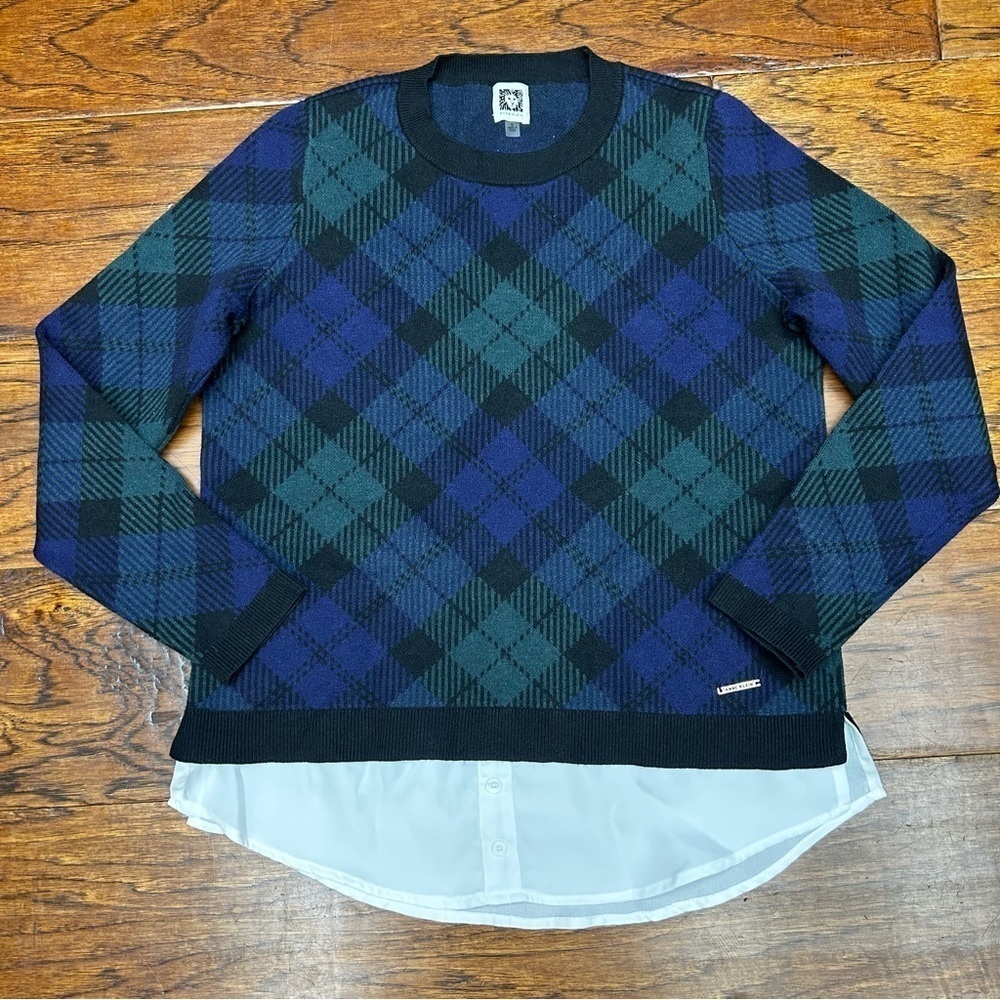 Anne Klein‎ blackwatch mock layer sweater